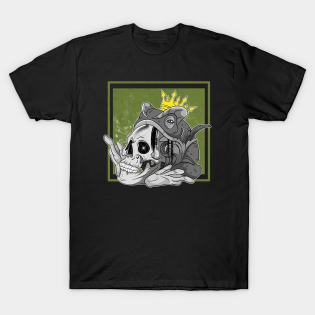 Gothic Prince Skull With Crown T-Shirt by Trendy Black Sheep